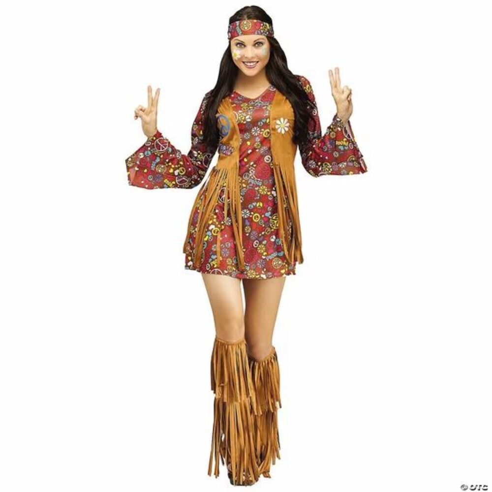 Spirit Women's Peace & Love Hippie Halloween Costume  S / M (2-8)  Party 70s